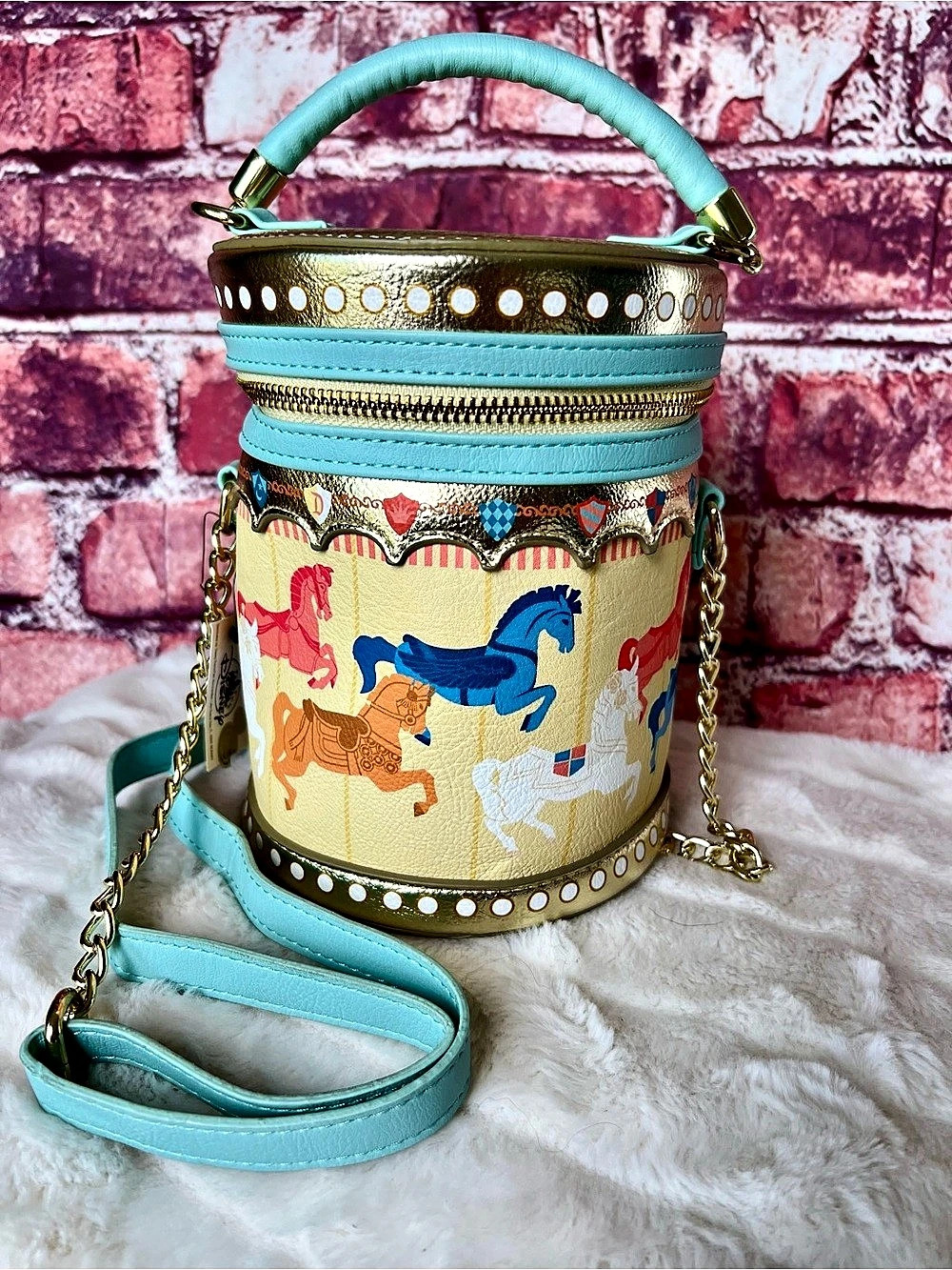 Loungefly Disney Parks King Arthur Carrousel Crossbody Bag D23 Expo NWT